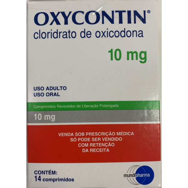 Oxycontin cloridrato de oxicodona 10mg 14 comprimidos